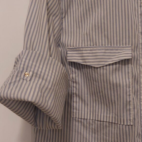 Zara blouse - white with med blue pin stripes - M - Picture 4 of 6